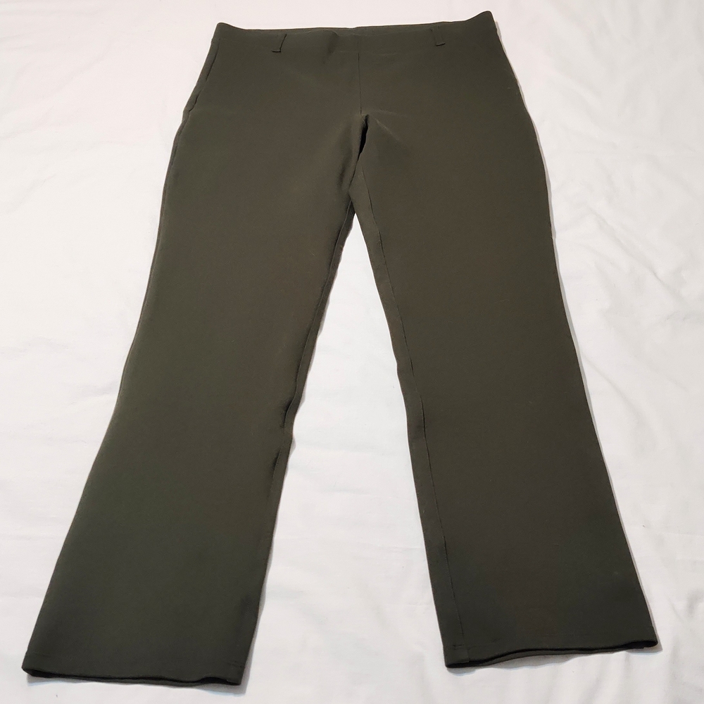 Quince Olive Green Ultra Stretch Ponte Straight Leg Pant